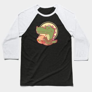 Crocodile eating a Burger! Baseball T-Shirt